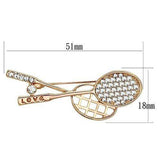 LO2828 - Flash Rose Gold White Metal Brooches with Top Grade Crystal in Clear - Alamode - Flyclothing LLC