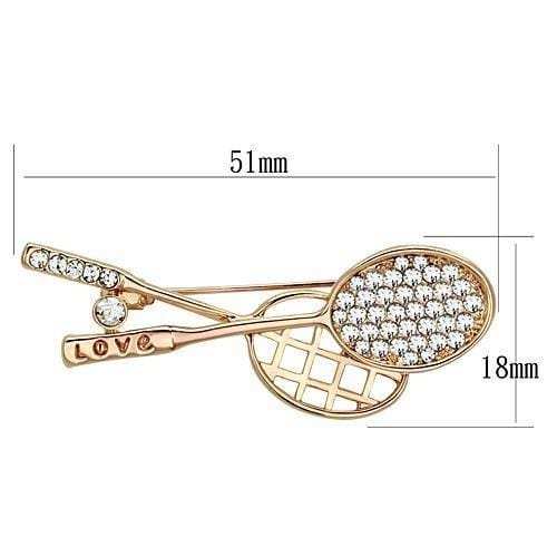 LO2828 - Flash Rose Gold White Metal Brooches with Top Grade Crystal in Clear - Alamode - Flyclothing LLC
