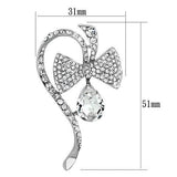 LO2831 - Imitation Rhodium White Metal Brooches with Synthetic Synthetic Glass in Clear