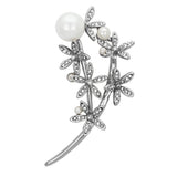 LO2834 - Flash Rose Gold White Metal Brooches with Synthetic Pearl in White - Alamode