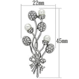 LO2835 - Imitation Rhodium White Metal Brooches with Synthetic Pearl in White - Alamode