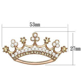 LO2839 - Flash Rose Gold White Metal Brooches with Synthetic Pearl in White - Alamode - Flyclothing LLC