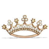 LO2839 - Flash Rose Gold White Metal Brooches with Synthetic Pearl in White - Alamode - Flyclothing LLC