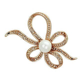 LO2841 - Flash Rose Gold White Metal Brooches with Synthetic Pearl in White