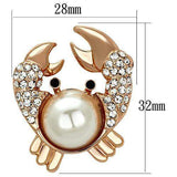 LO2843 - Flash Rose Gold White Metal Brooches with Synthetic Pearl in White - Alamode - Flyclothing LLC