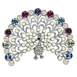 LO2848 - Imitation Rhodium White Metal Brooches with Top Grade Crystal  in Multi Color - Alamode
