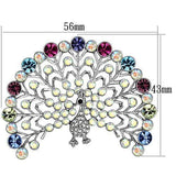 LO2848 - Imitation Rhodium White Metal Brooches with Top Grade Crystal  in Multi Color - Alamode