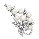 LO2852 - Imitation Rhodium White Metal Brooches with Synthetic Pearl in White - Alamode