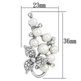 LO2852 - Imitation Rhodium White Metal Brooches with Synthetic Pearl in White - Alamode - Flyclothing LLC