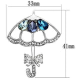 LO2854 - Imitation Rhodium White Metal Brooches with Synthetic Glass Bead in Multi Color