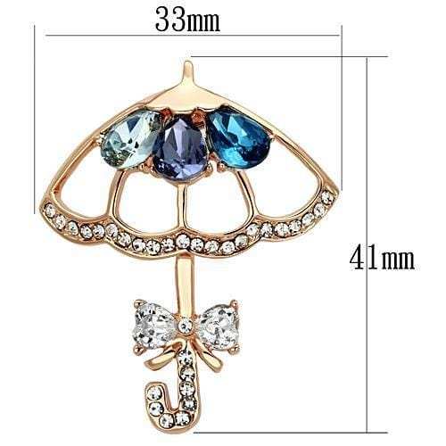 LO2855 - Flash Rose Gold White Metal Brooches with Synthetic Glass Bead in Multi Color - Alamode - Flyclothing LLC