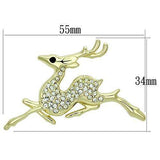 LO2859 - Flash Gold White Metal Brooches with Top Grade Crystal in Multi Color - Alamode - Flyclothing LLC