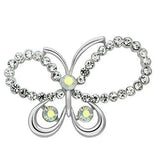 LO2864 - Imitation Rhodium White Metal Brooches with Top Grade Crystal  in Aurora Borealis (Rainbow Effect) - Alamode