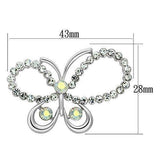 LO2864 - Imitation Rhodium White Metal Brooches with Top Grade Crystal in Aurora Borealis (Rainbow Effect) - Alamode - Flyclothing LLC