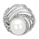 LO2867 - Flash Rose Gold White Metal Brooches with Synthetic Pearl in White - Alamode - Flyclothing LLC