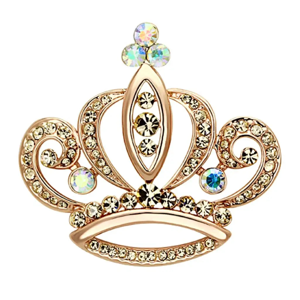 LO2871 - Flash Rose Gold White Metal Brooches with Top Grade Crystal in Multi Color - Alamode - Flyclothing LLC