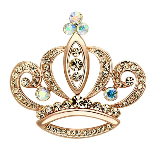 LO2871 - Flash Rose Gold White Metal Brooches with Top Grade Crystal  in Multi Color