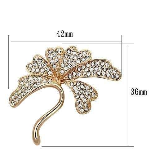 LO2875 - Flash Rose Gold White Metal Brooches with Top Grade Crystal in Clear - Alamode - Flyclothing LLC