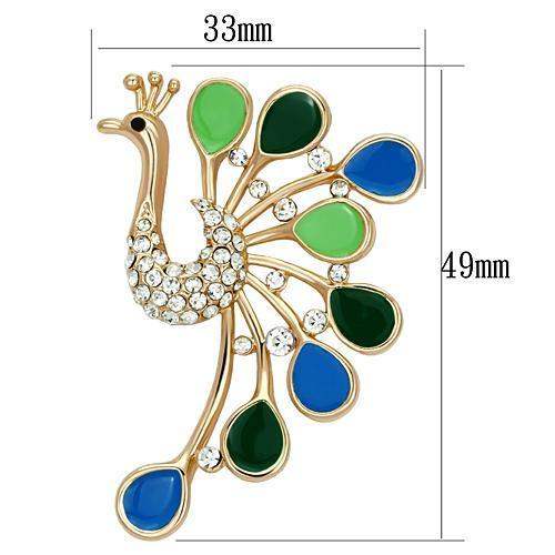 LO2881 - Flash Rose Gold White Metal Brooches with Top Grade Crystal in Clear - Alamode - Flyclothing LLC