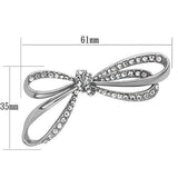 LO2890 - Imitation Rhodium White Metal Brooches with Top Grade Crystal  in Clear - Alamode