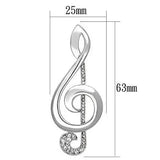 LO2892 - Imitation Rhodium White Metal Brooches with Top Grade Crystal in Clear - Alamode - Flyclothing LLC