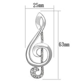 LO2892 - Imitation Rhodium White Metal Brooches with Top Grade Crystal  in Clear - Alamode