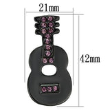 LO2895 - Ruthenium White Metal Brooches with Top Grade Crystal  in Light Amethyst - Alamode