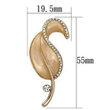 LO2899 - Flash Rose Gold White Metal Brooches with Top Grade Crystal in Clear - Alamode - Flyclothing LLC