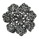 LO2919 - Ruthenium White Metal Brooches with Top Grade Crystal  in Black Diamond - Alamode