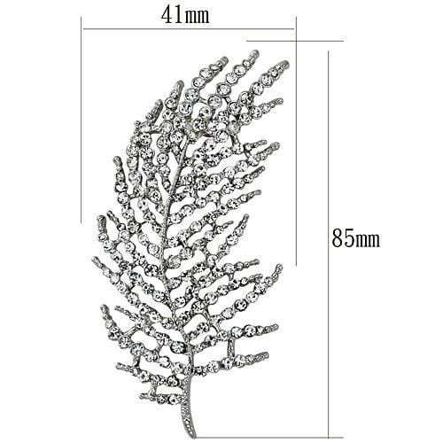 LO2920 - Flash Rose Gold White Metal Brooches with Top Grade Crystal in Clear - Alamode - Flyclothing LLC