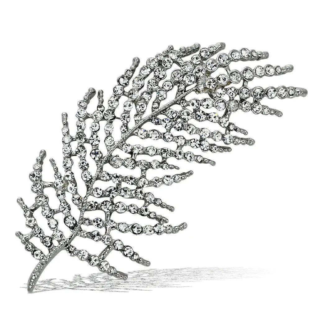 LO2920 - Flash Rose Gold White Metal Brooches with Top Grade Crystal in Clear - Alamode - Flyclothing LLC