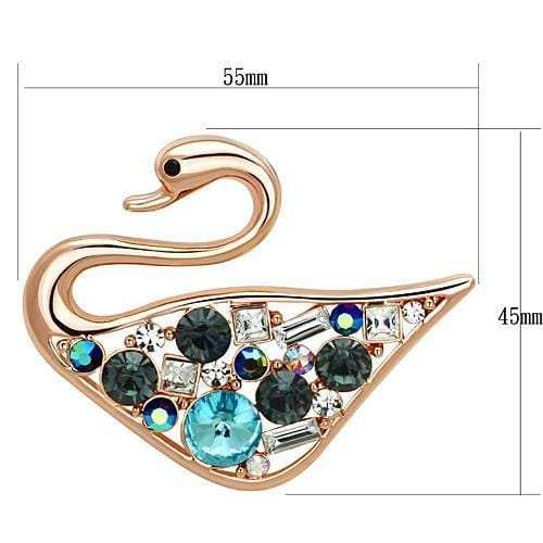 LO2934 - Flash Rose Gold White Metal Brooches with Top Grade Crystal in Multi Color - Alamode - Flyclothing LLC
