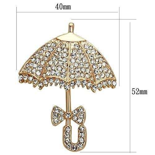 LO2937 - Flash Rose Gold White Metal Brooches with Top Grade Crystal in Clear - Alamode - Flyclothing LLC