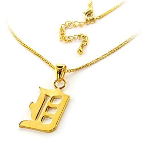 LO299 - Gold Brass Chain Pendant with No Stone - Alamode - Flyclothing LLC