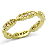 LO3001 - Gold Brass Ring with AAA Grade CZ  in Clear - Alamode