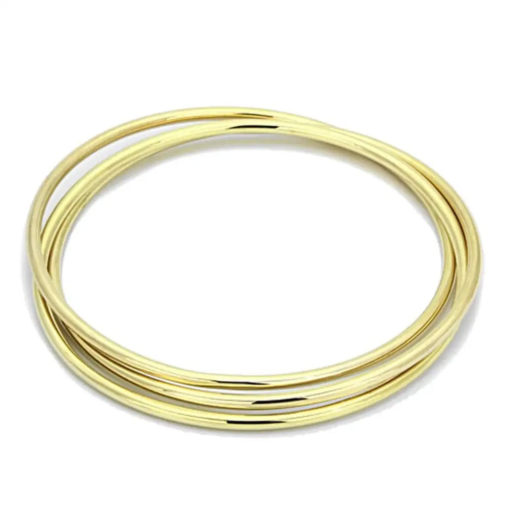 LO3070 - Gold Brass Bangle with No Stone - Alamode