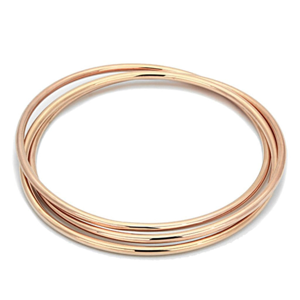 LO3072 - Rose Gold Brass Bangle with No Stone - Alamode