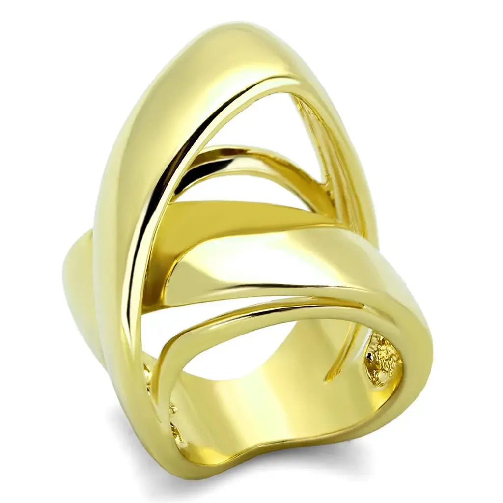 LO3192 - Gold Brass Ring with No Stone - Alamode - Flyclothing LLC