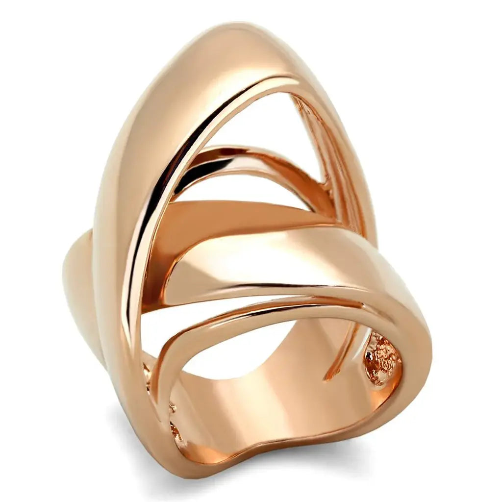 LO3201 - Rose Gold Brass Ring with No Stone - Alamode - Flyclothing LLC