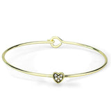 LO3263 - Gold Brass Bangle with Top Grade Crystal  in Clear - Alamode