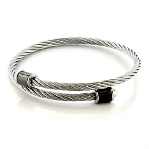 LO326 - Stainless Steel Bangle with No Stone - Alamode - Flyclothing LLC