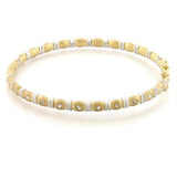 LO331 - Matte Gold & Rhodium Brass Bangle with Top Grade Crystal  in Clear
