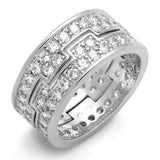 LO3348 - Rhodium Brass Ring with AAA Grade CZ in Clear - Alamode - Flyclothing LLC