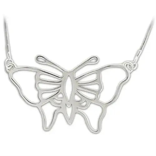 LO343 - Silver Brass Chain Pendant with No Stone - Alamode - Flyclothing LLC