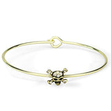 LO3443 - Flash Gold Brass Bangle with Top Grade Crystal  in Clear - Alamode