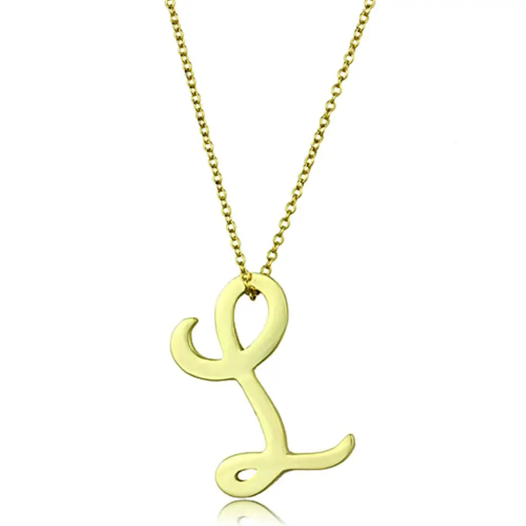 LO3459 - Gold Brass Chain Pendant with No Stone - Alamode - Flyclothing LLC