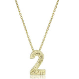 LO3461 - Flash Gold Brass Chain Pendant with Top Grade Crystal  in Clear - Alamode