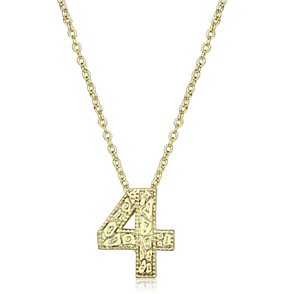 LO3462 - Flash Gold Brass Chain Pendant with Top Grade Crystal  in Clear - Alamode