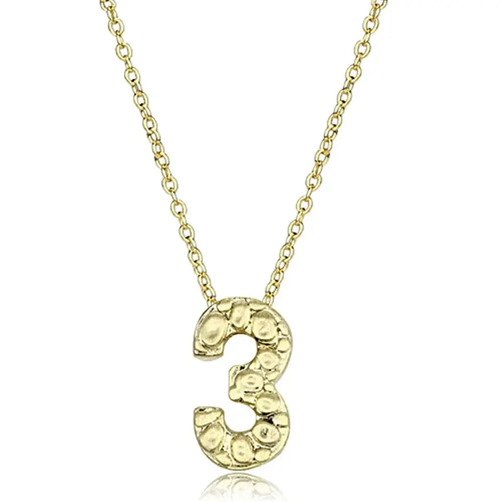 LO3467 - Flash Gold Brass Chain Pendant with Top Grade Crystal in Clear - Alamode - Flyclothing LLC