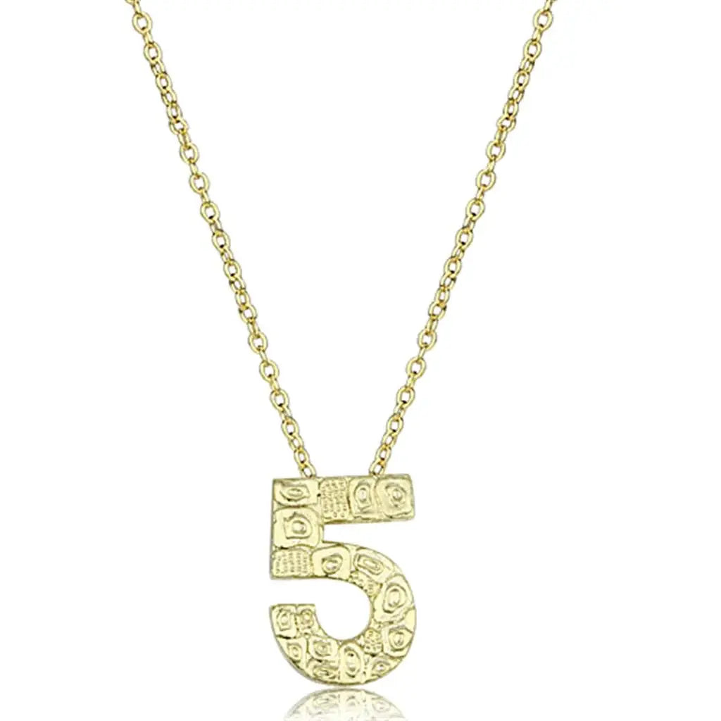 LO3468 - Flash Gold Brass Chain Pendant with Top Grade Crystal in Clear - Alamode - Flyclothing LLC